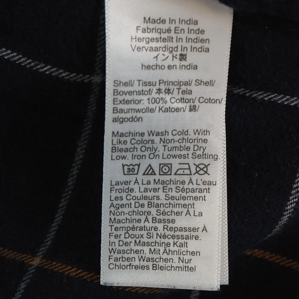 J. Crew Navy Window Pane Flannel Shirt‎ Men Large Classic Fit Tartan Preppy